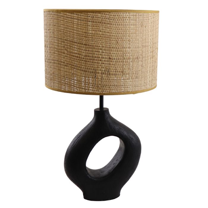 Rustic table lamp black, Bette, with switch