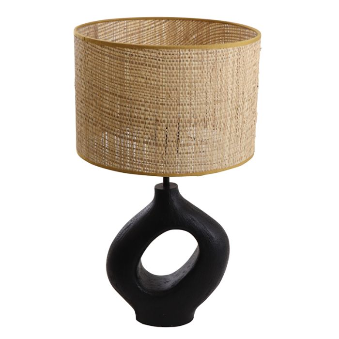Rustic table lamp black, Bette, with switch