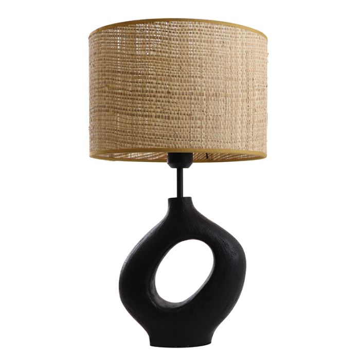 Rustic table lamp black, Bette, with switch