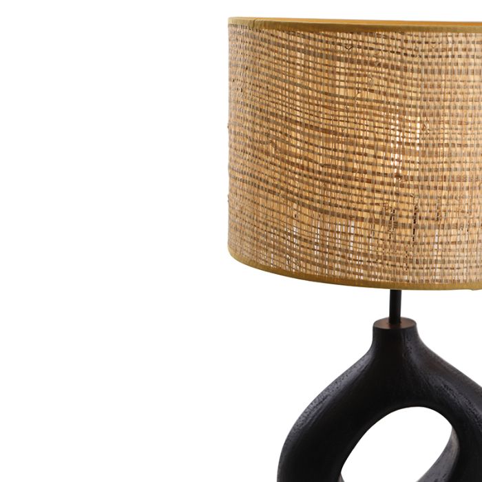 Rustic table lamp black, Bette, with switch