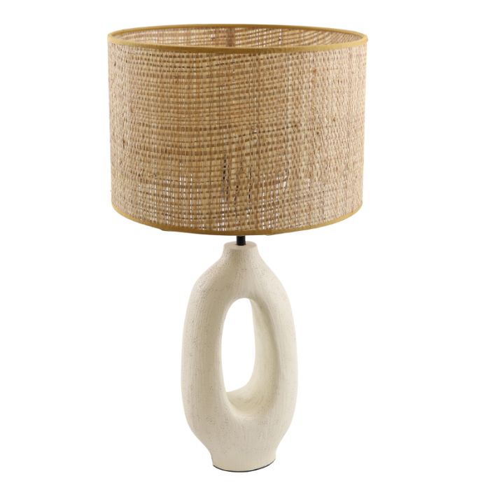 Rustic table lamp white, Bette, with switch