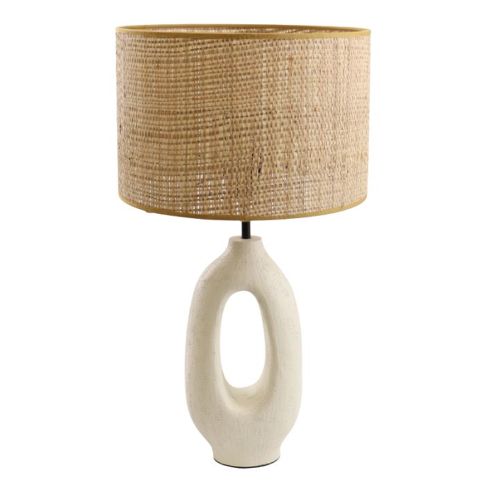 Rustic table lamp white, Bette, with switch