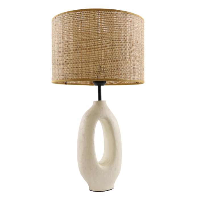 Rustic table lamp white, Bette, with switch