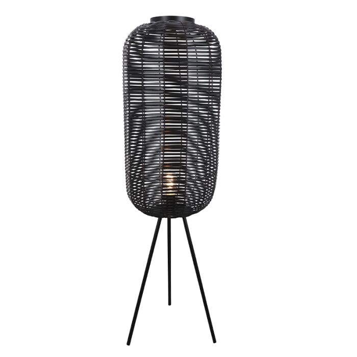 Industrial floor lamp black, Pinar, with switch
