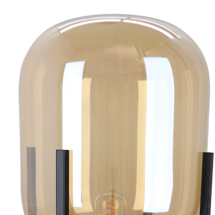 Retro floor lamp amber, Roxy, with switch