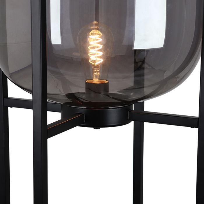 Retro floor lamp grey, Roxy, with switch