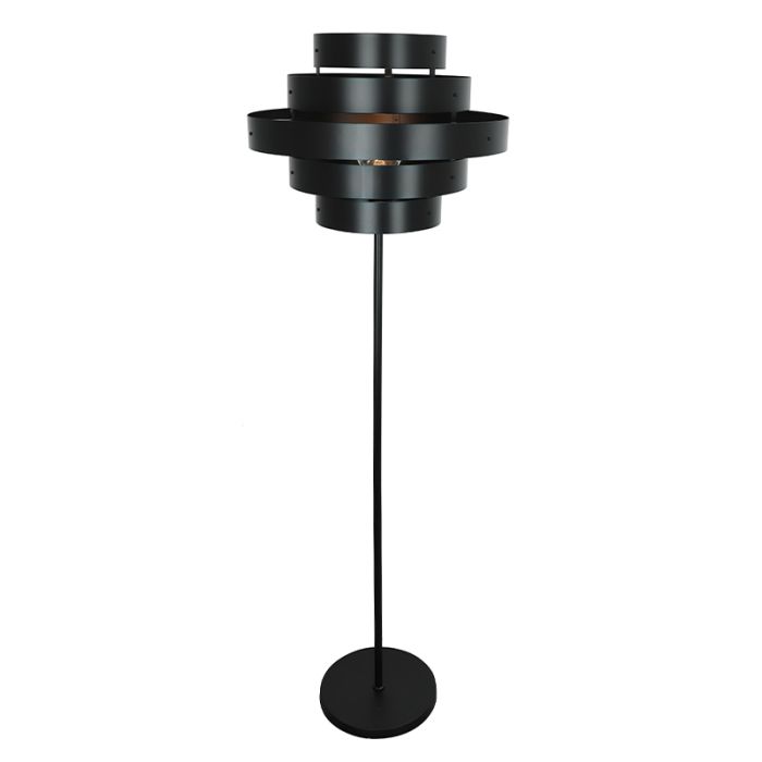 Rustic floor lamp black, Jana, with switch