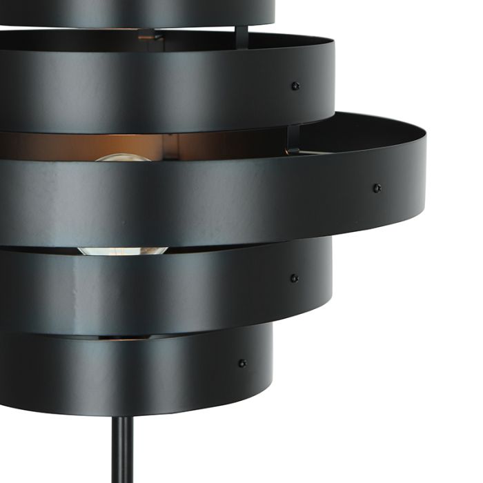 Rustic floor lamp black, Jana, with switch