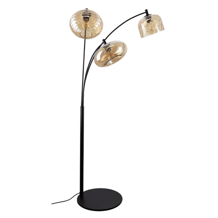 Modern floor lamp amber, Caia, with switch