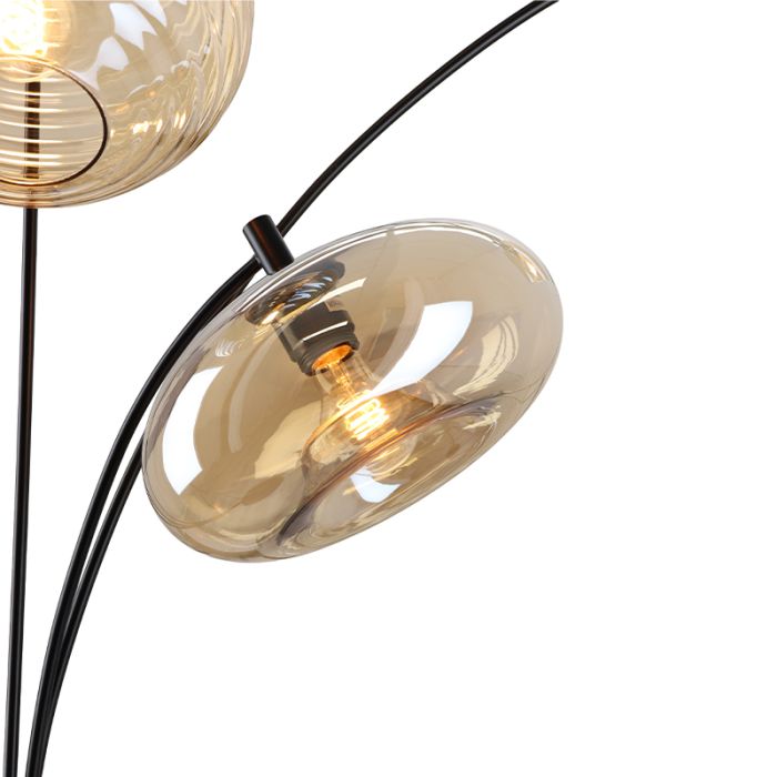 Modern floor lamp amber, Caia, with switch
