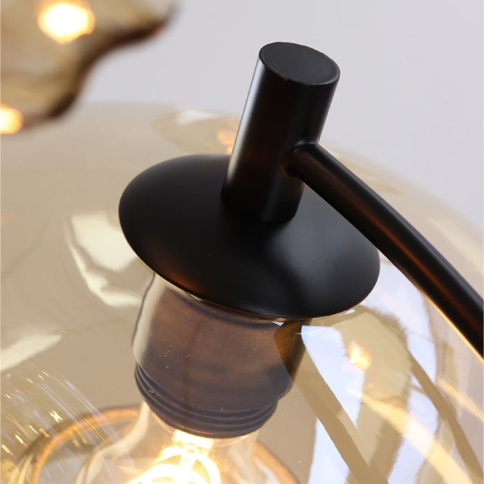 Modern floor lamp amber, Caia, with switch