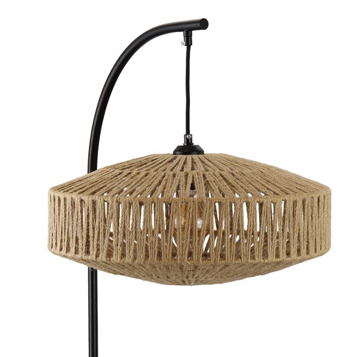 Rustic floor lamp brown, Selena, with switch