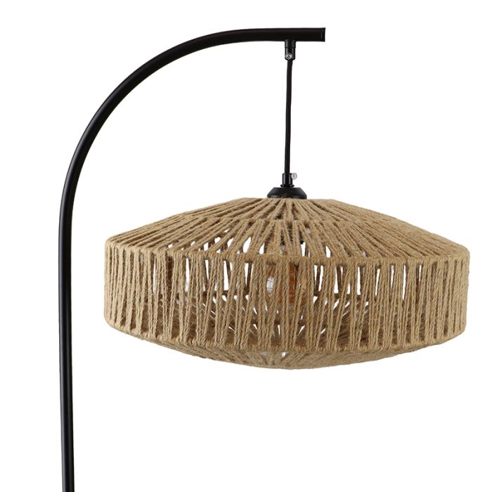 Rustic floor lamp brown, Selena, with switch