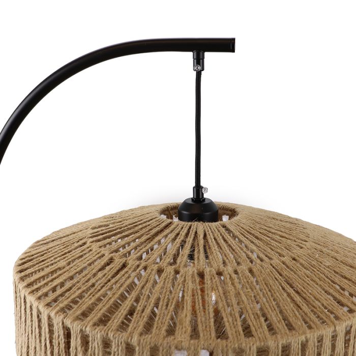 Rustic floor lamp brown, Selena, with switch