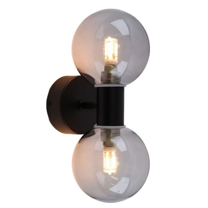 Modern bathroom wall light black, Amer, IP44