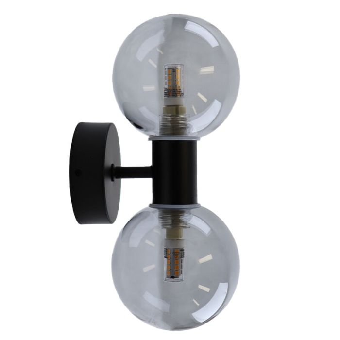 Modern bathroom wall light black, Amer, IP44