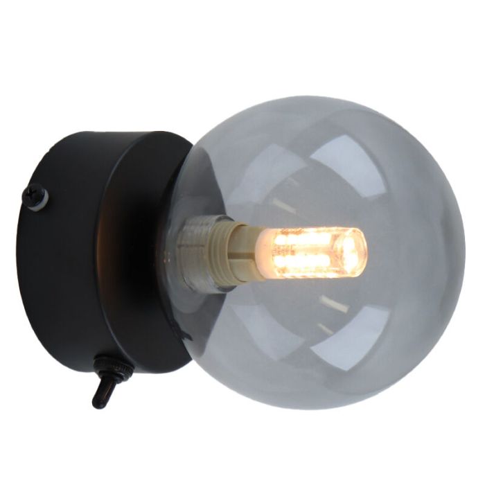 Modern bathroom wall light black, Amer, IP44