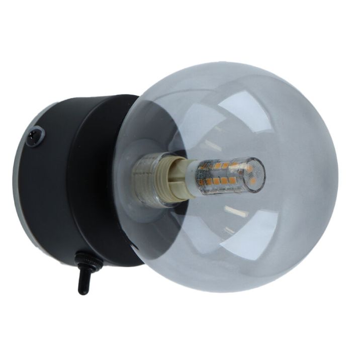 Modern bathroom wall light black, Amer, IP44