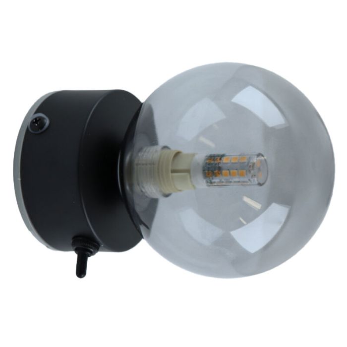 Modern bathroom wall light black, Amer, IP44