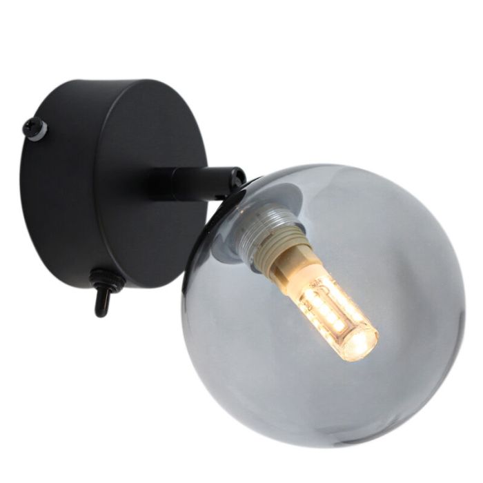 Modern bathroom wall light black, Amer, IP44