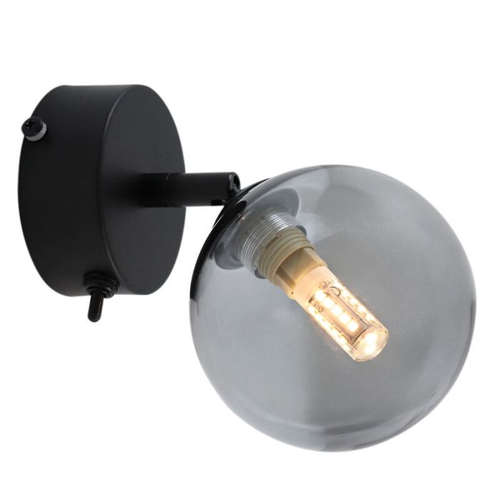 Modern bathroom wall light black, Amer, IP44