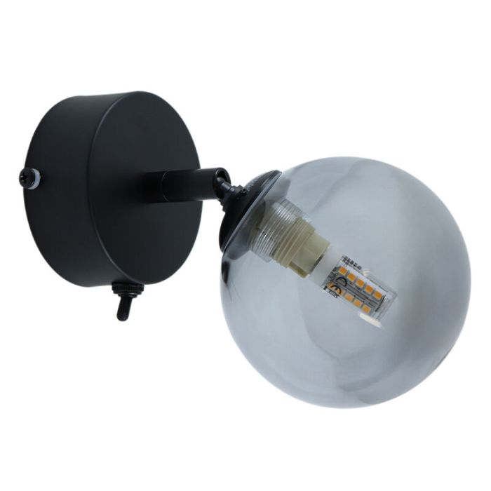 Modern bathroom wall light black, Amer, IP44