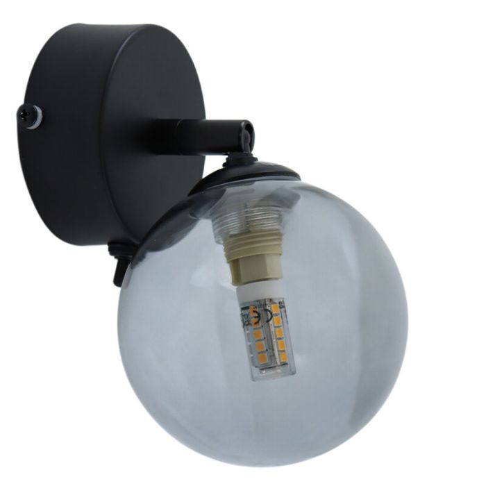 Modern bathroom wall light black, Amer, IP44