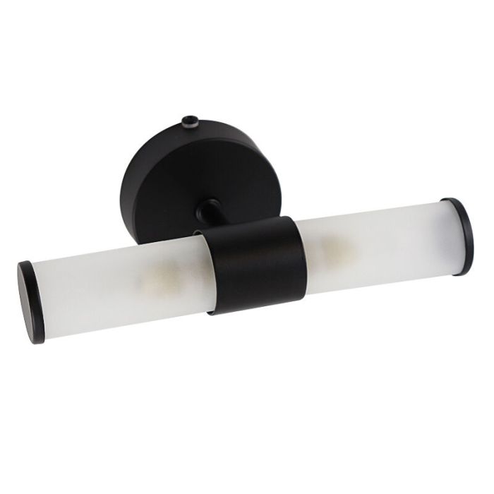 Modern bathroom wall light black, Callum, IP44