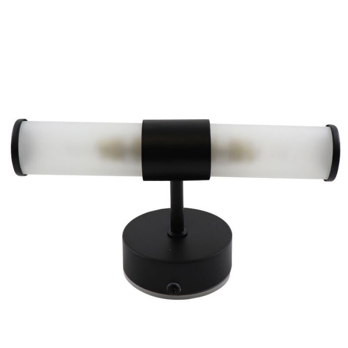 Modern bathroom wall light black, Callum, IP44