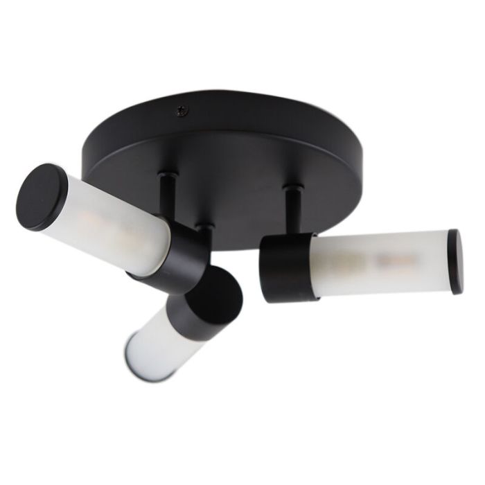 Modern bathroom ceiling light black, Callum, IP44
