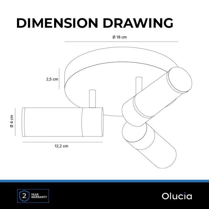Modern bathroom ceiling light nickel, Callum, IP44