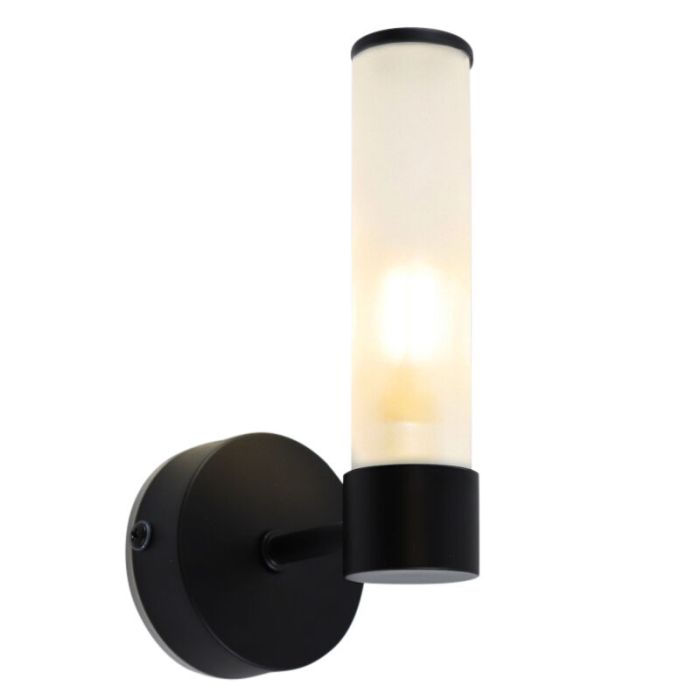 Modern bathroom wall light black, Callum, IP44