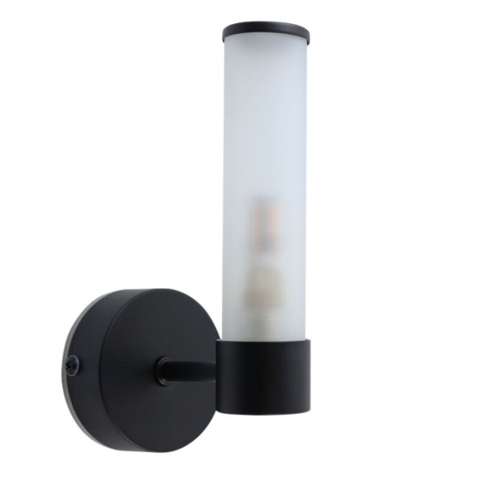 Modern bathroom wall light black, Callum, IP44