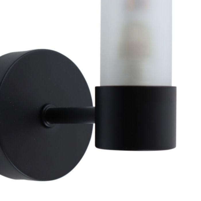 Modern bathroom wall light black, Callum, IP44