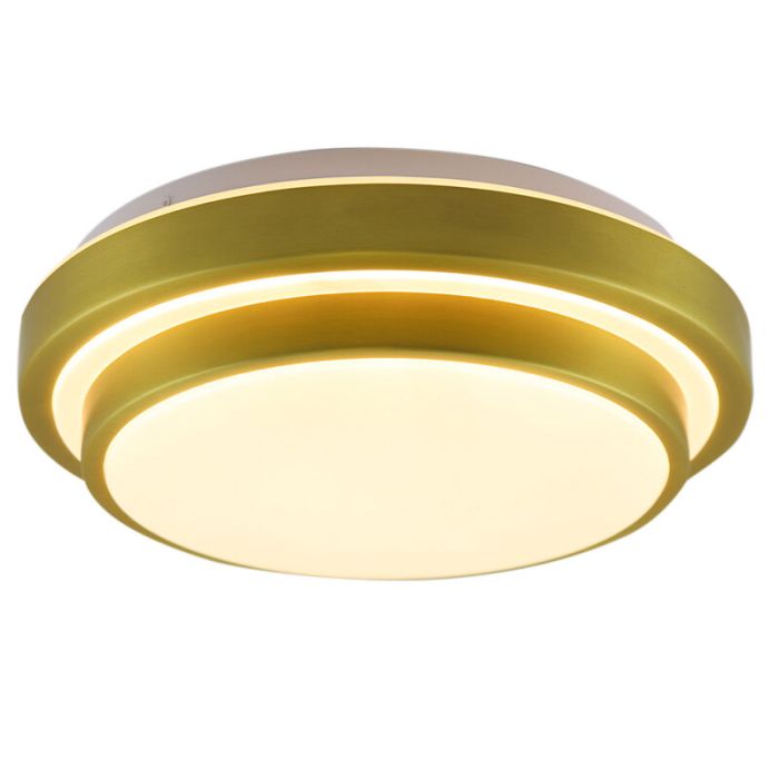 Modern bathroom ceiling light gold, Jaro, 12W, 3000K LED, IP44