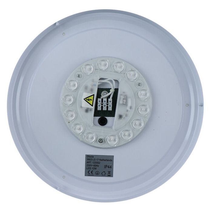 Modern bathroom ceiling light gold, Jaro, 12W, 3000K LED, IP44