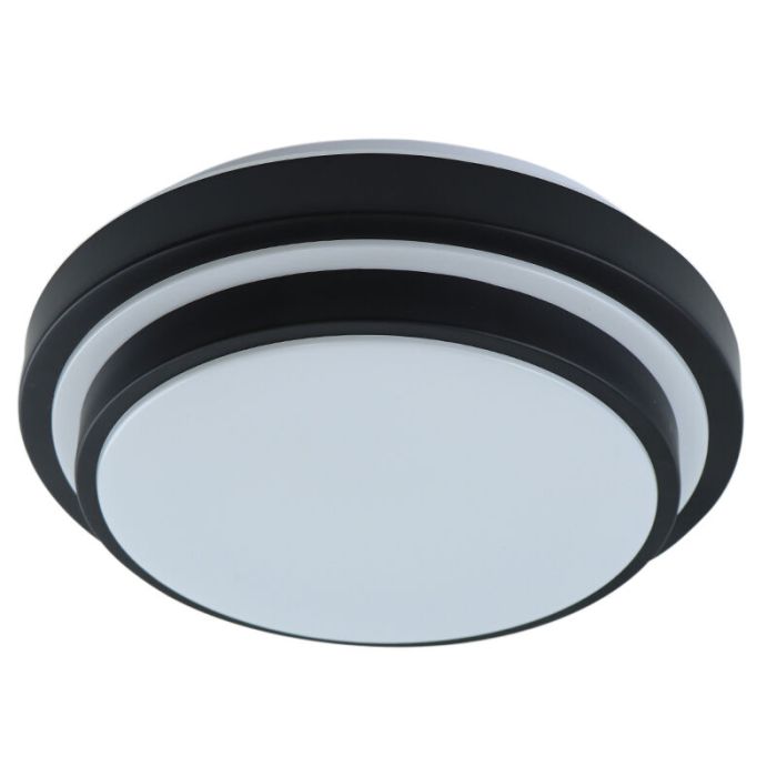 Modern bathroom ceiling light black, Jaro, 12W, 3000K LED, IP44
