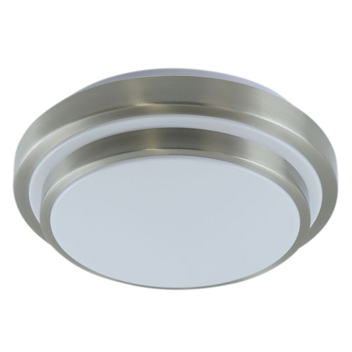 Modern bathroom ceiling light nickel, Jaro, 12W, 3000K LED, IP44