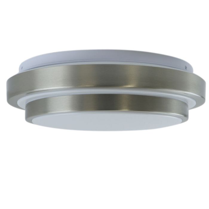 Modern bathroom ceiling light nickel, Jaro, 12W, 3000K LED, IP44