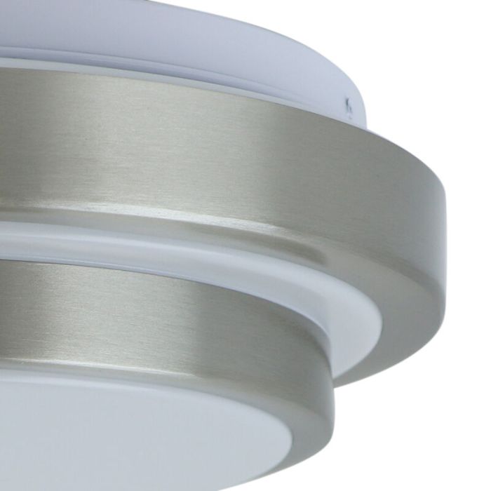 Modern bathroom ceiling light nickel, Jaro, 12W, 3000K LED, IP44
