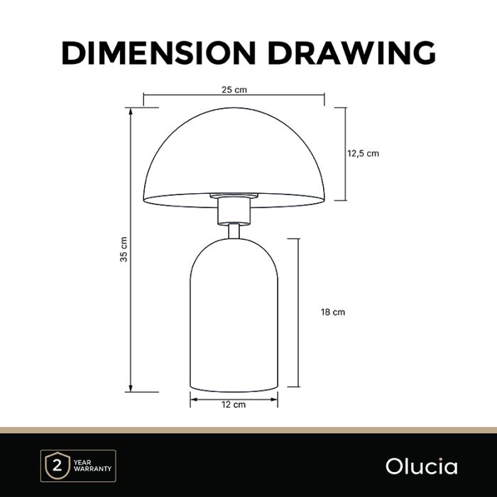 Modern table lamp white, Isha, with switch
