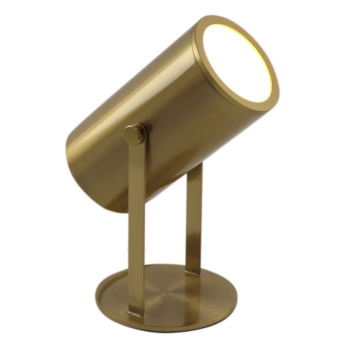 Modern rechargeable table lamp brass, Elko, 2W, 3000K LED, with switch