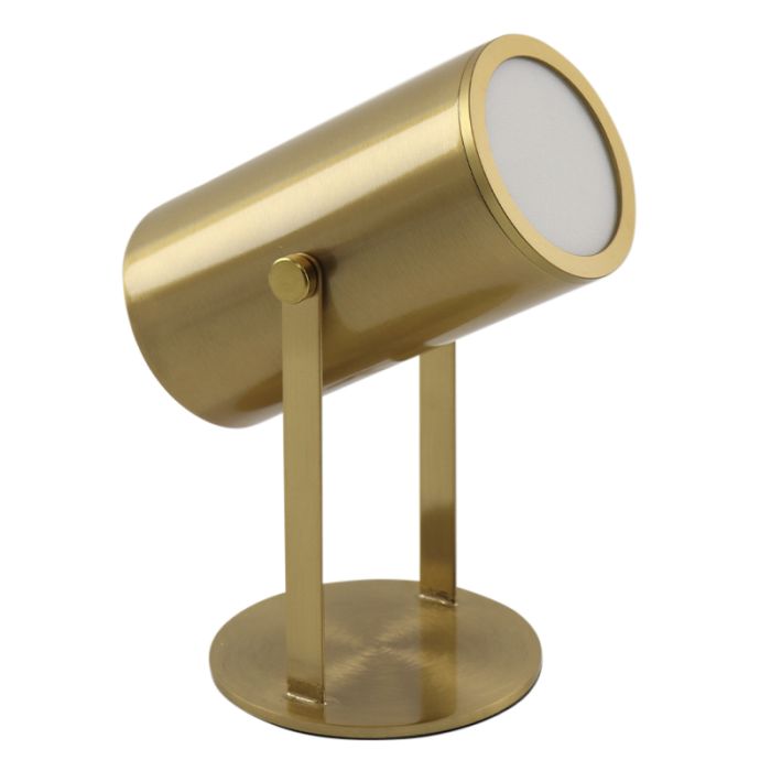 Modern rechargeable table lamp brass, Elko, 2W, 3000K LED, with switch