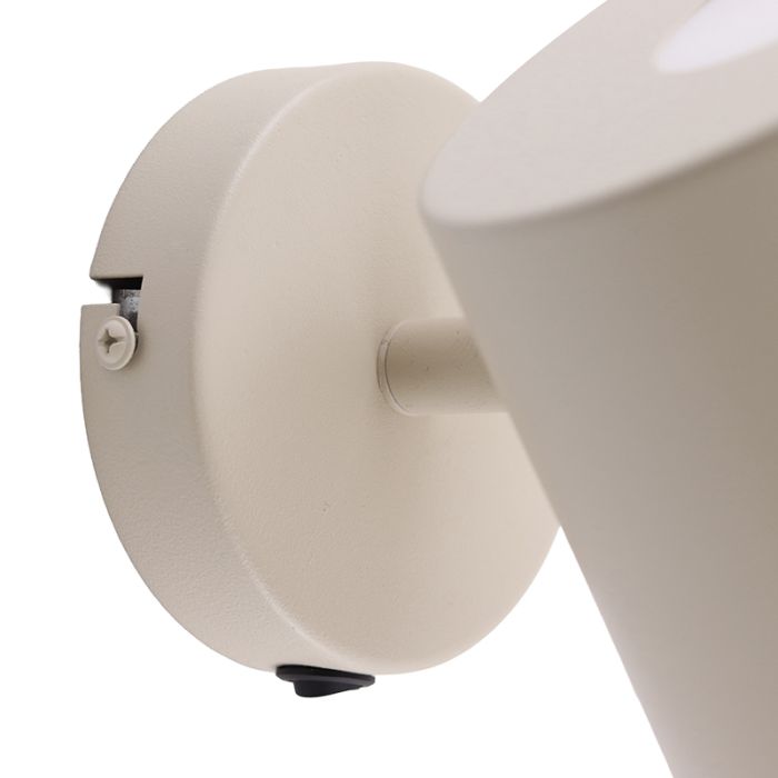 Modern wall spotlight beige, Rinke, with switch