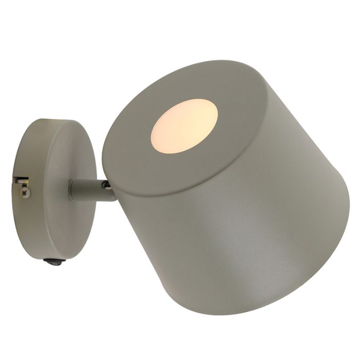 Modern wall spotlight green, Rinke, with switch