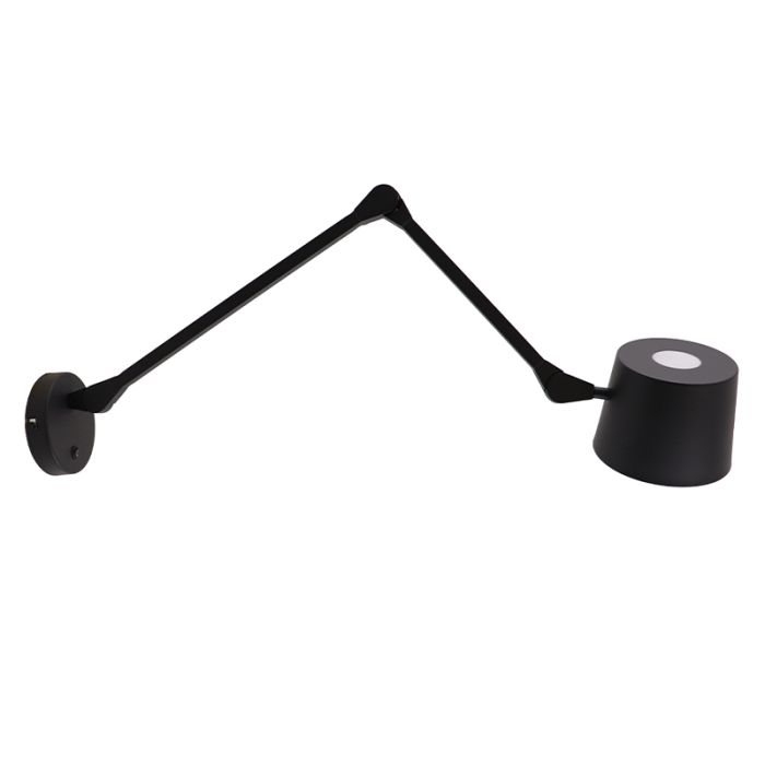 Modern wall light black, Rinke, with switch