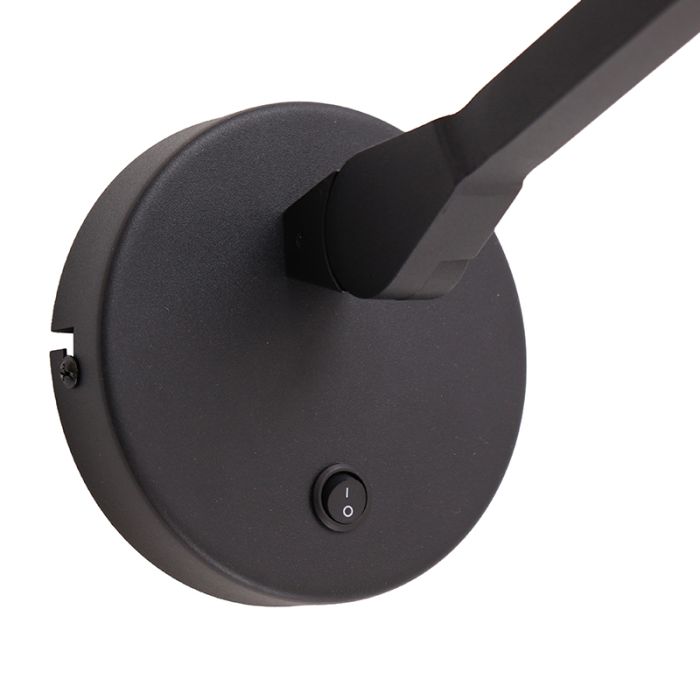 Modern wall light black, Rinke, with switch