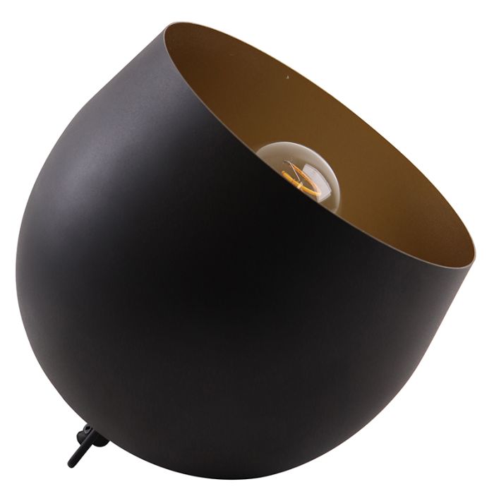 Modern table lamp black, Whitney, with switch