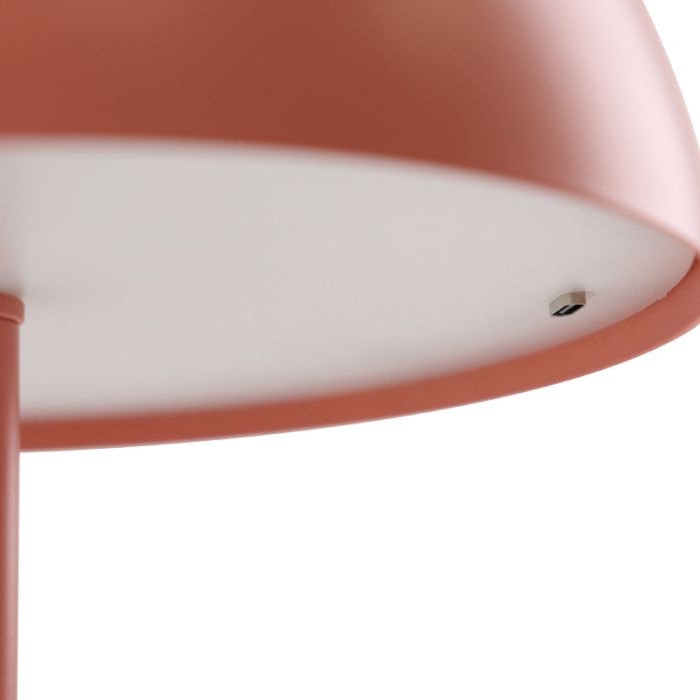 Retro table lamp terracotta, Douwe, 4W, dim to warm LED, with touch dimmer