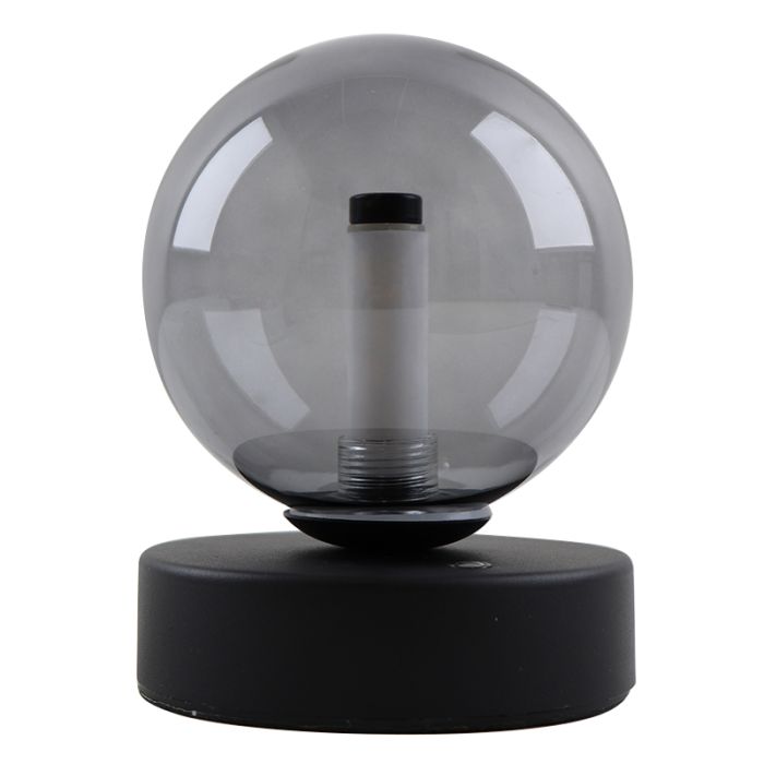 Modern rechargeable table lamp black, Theo, 2W, 3000K LED, IP44, 3-step dimmable